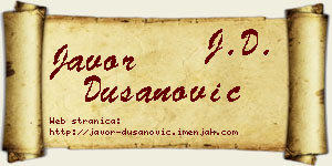 Javor Dušanović vizit kartica